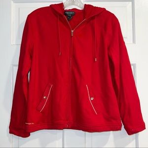 Red Ralph Lauren Zip Up Sweatshirt